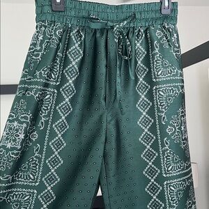 Zara Dark Green Patterned Trousers